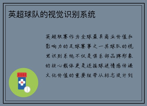 英超球队的视觉识别系统